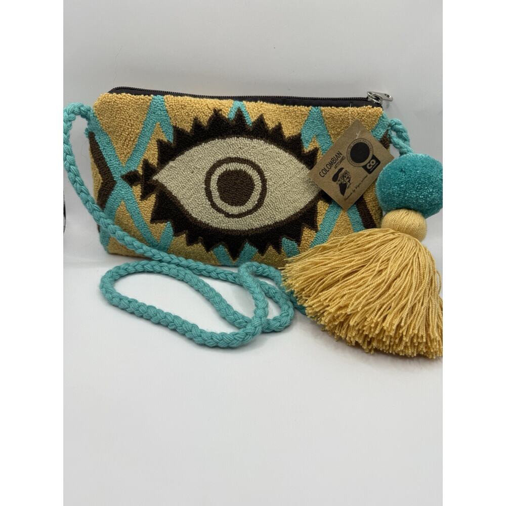 Wayuu Authentic Columbian Artisan~Evil Eye Bag NEW W/TAG Hand Made, Tapestry